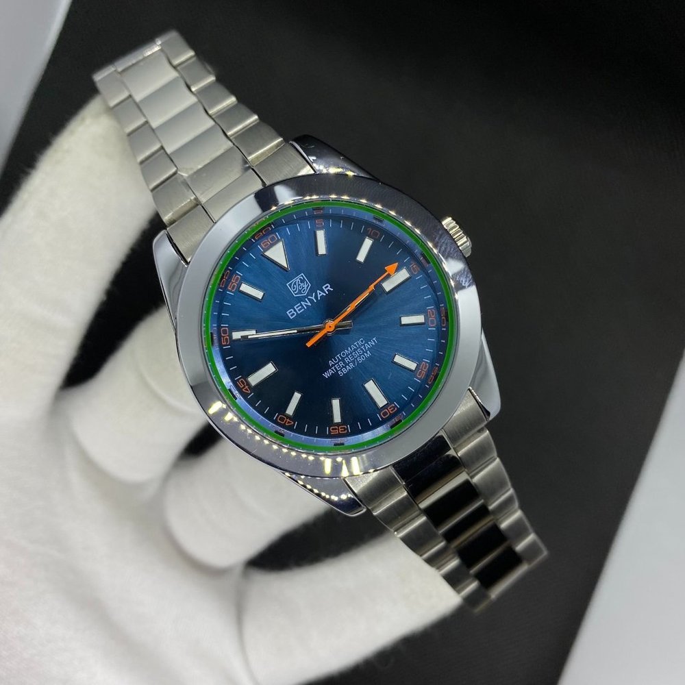Luxury Men's Automatic Mechanical 50M Waterproof Milgauss Design Watch Blue